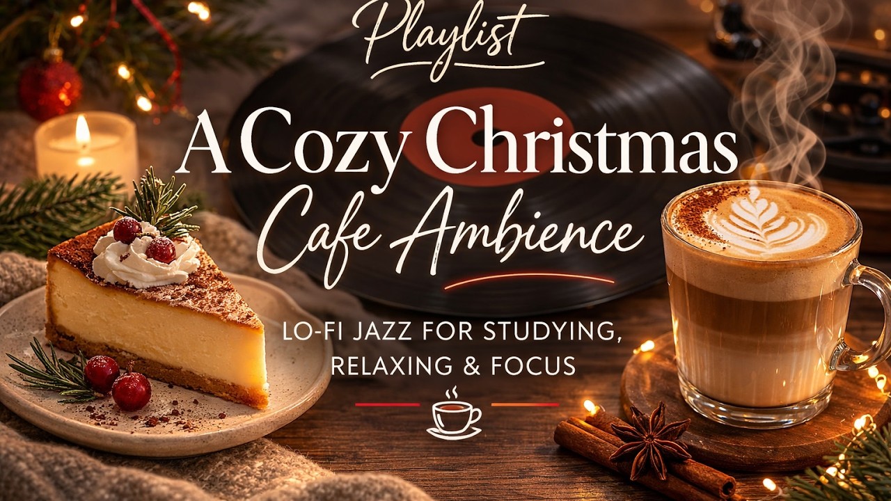 𝐏𝐥𝐚𝐲𝐥𝐢𝐬𝐭 🎧 A Cozy Christmas Cafe Ambience 🎄 Lo-fi Jazz for Studying, Relaxing & Focus ☕