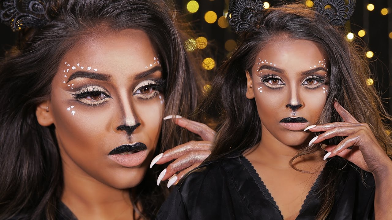 Halloween Makeup Tutorial: Cute Pretty Easy Deer/ Cat Makeup| N1kk1sSecr3t