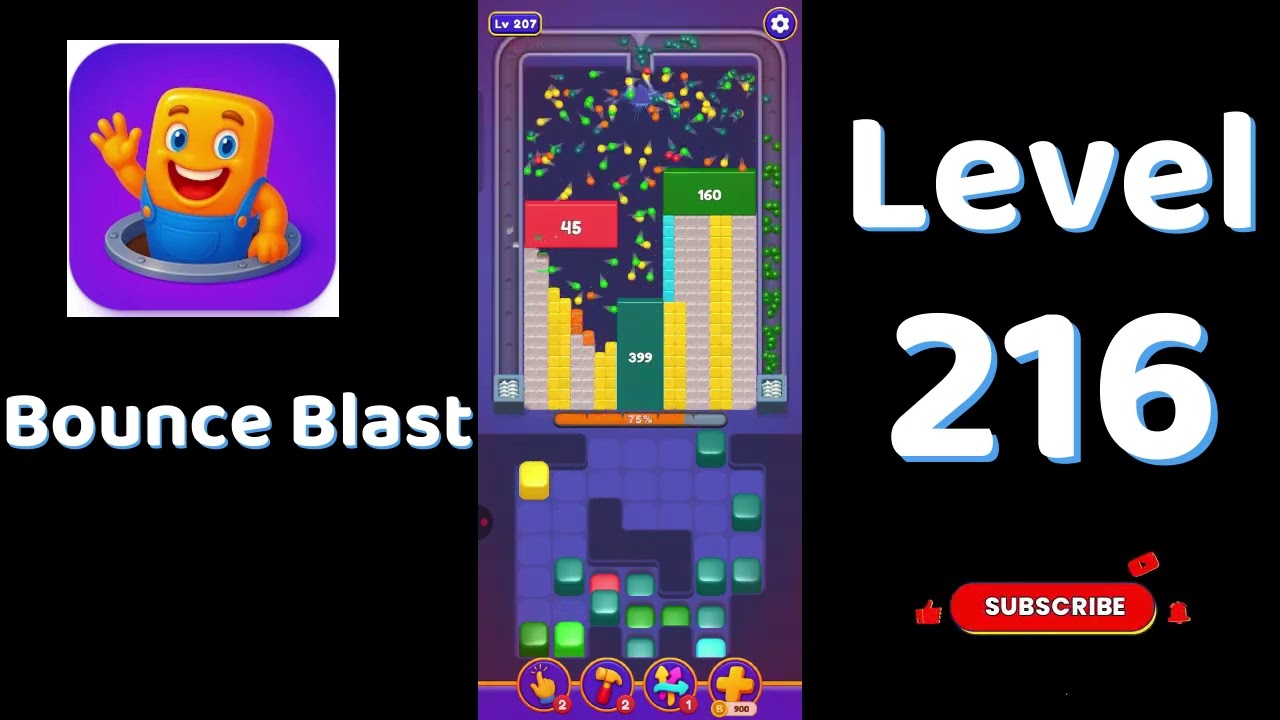 Bounce Blast Level 216 Walkthrough 🎮💥 | Tricky Ball Puzzle Solution | Go Answer