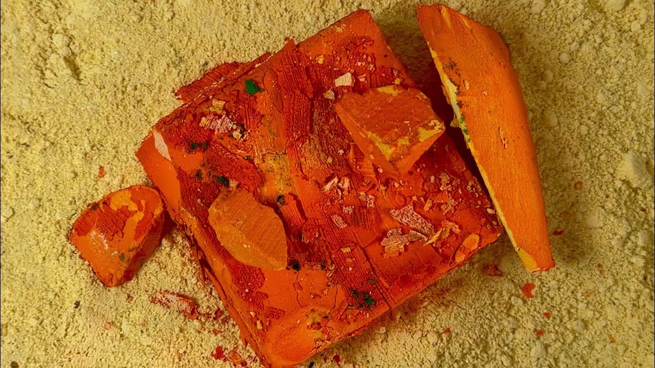 Vibrant dyed flaky crunchy gym chalk ASMR