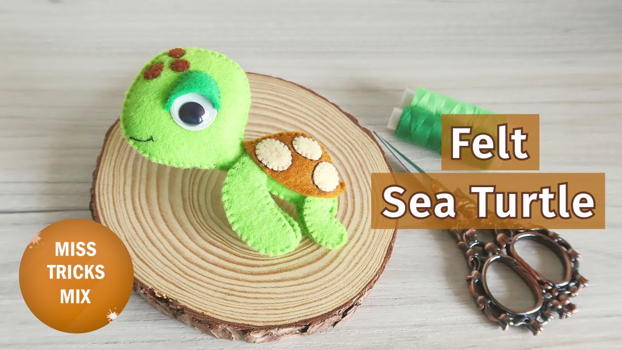Adorable Felt Sea Turtle Sewing Tutorial | Felt Crafts | Sewing Crafts | Kawaii Crafts.