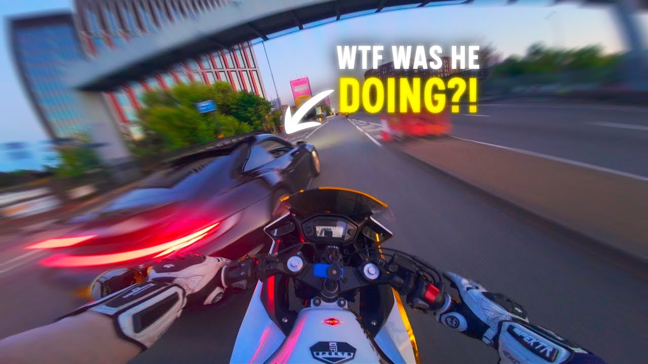 INSANE Porsche Nearly Hits Us at 100MPH! | ZX10RR, GSX-S1000 & CBR [4K]