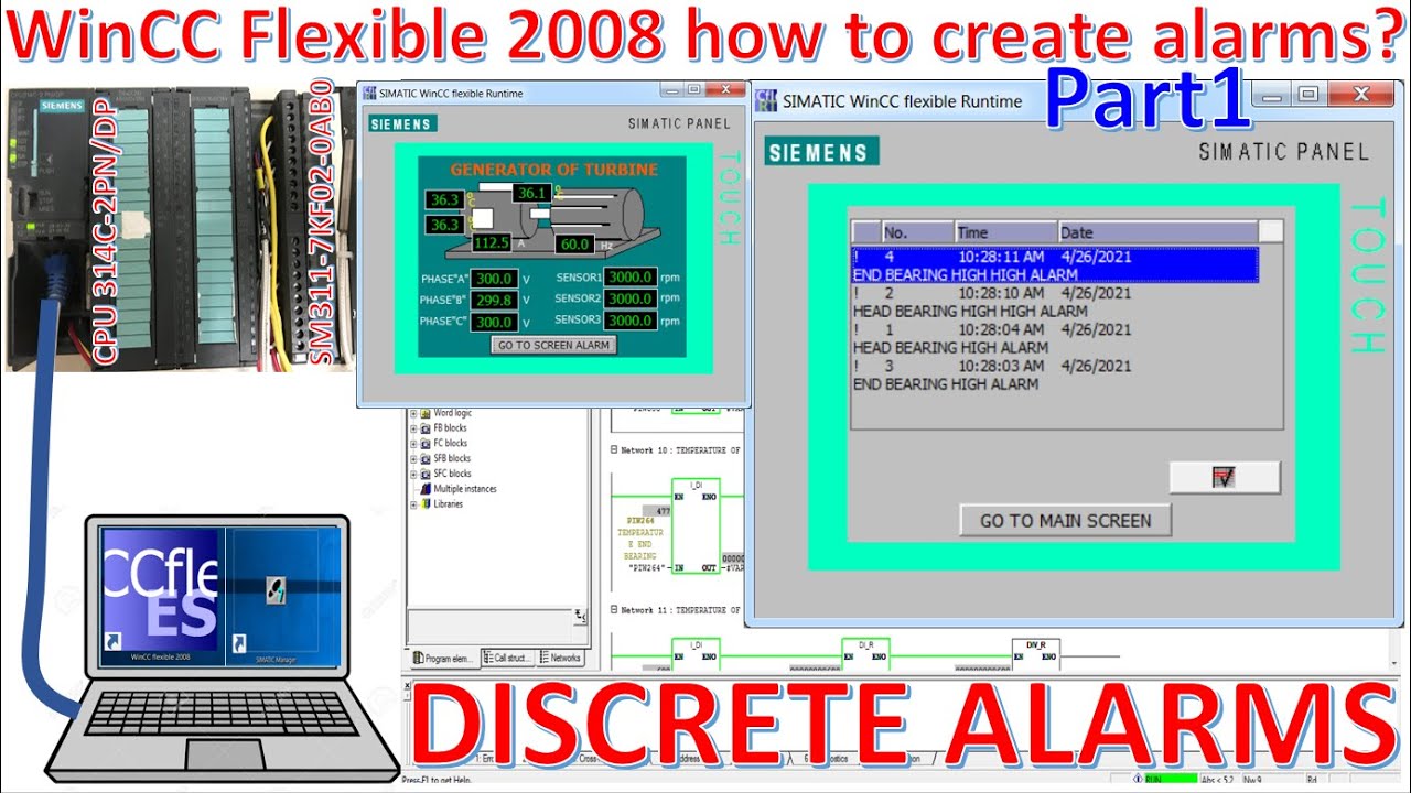 WinCC Flexible 2008 SP5 and SImatic Manager software how to create discrete alarms or digital alarms