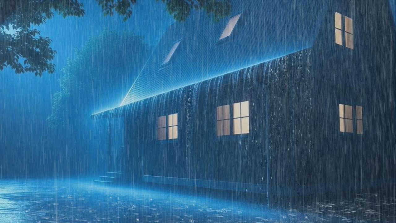 Heavy Rain Sounds on Tin Roof for Sleeping 🌧️ Realistic Storm White Noise