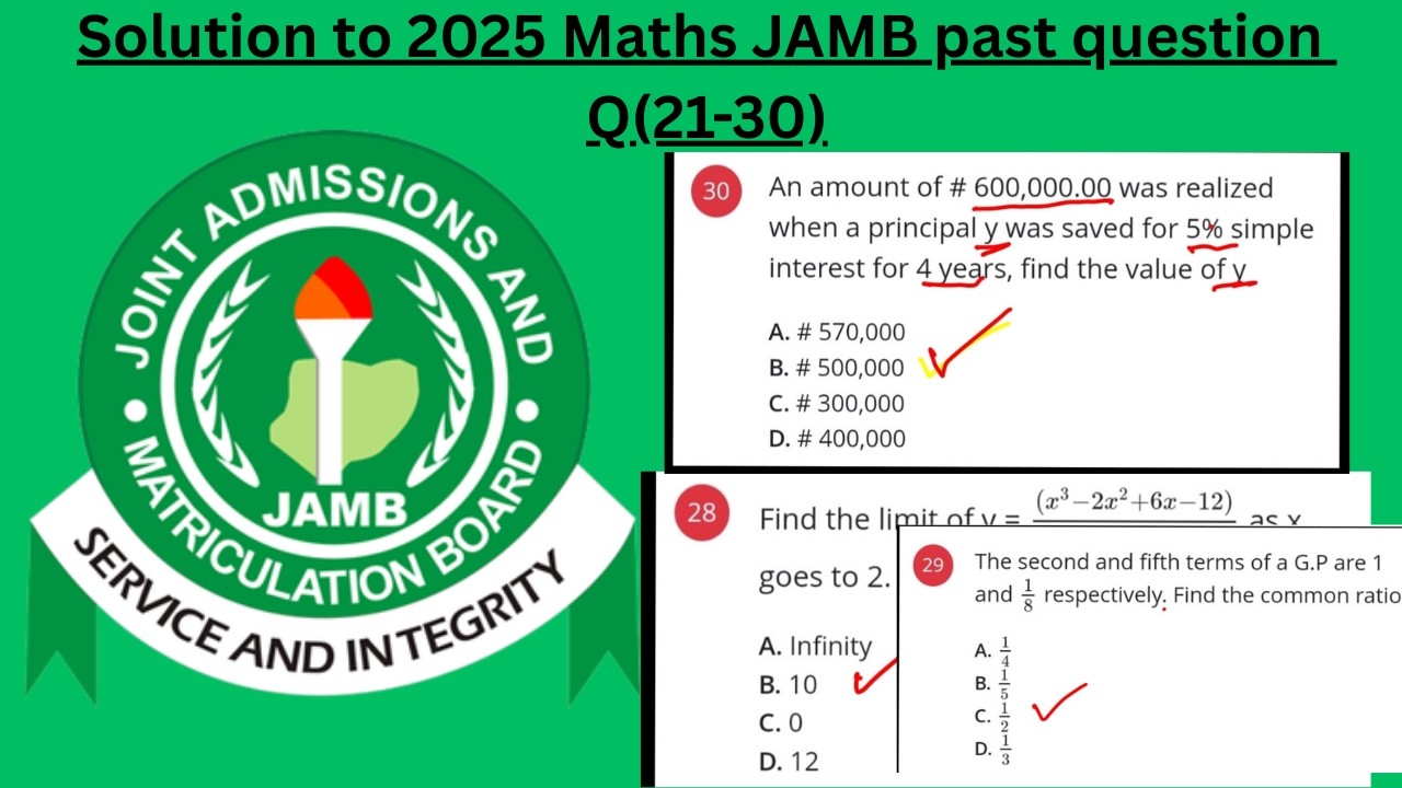 JAMB Maths 2025 Solutions
