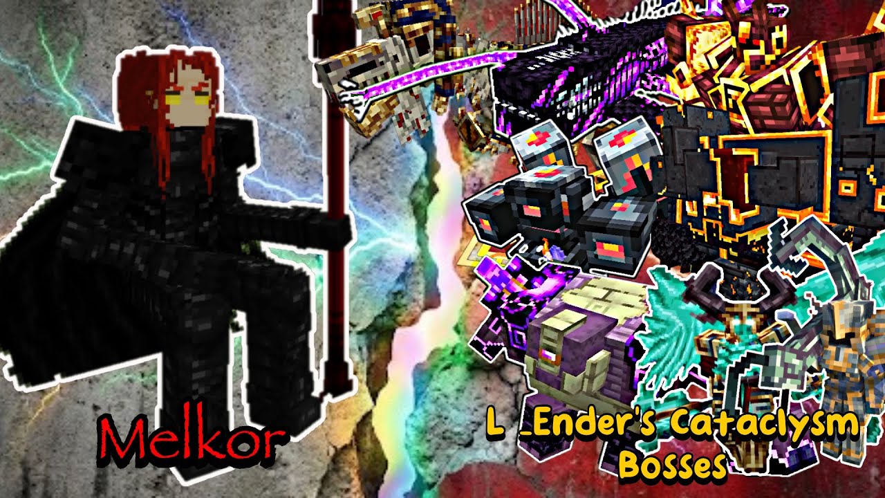 Melkor VS L_Ender 's Cataclysm Bosses | Minecraft |Mobs Battle
