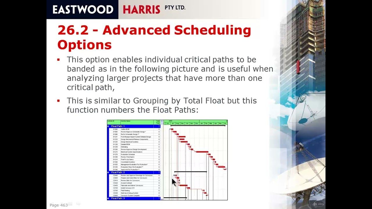 P6 PPM - LESSON 8 (Utilities) - 2. Reflection Projects, Advanced Scheduling Options, Audit Trail Cls
