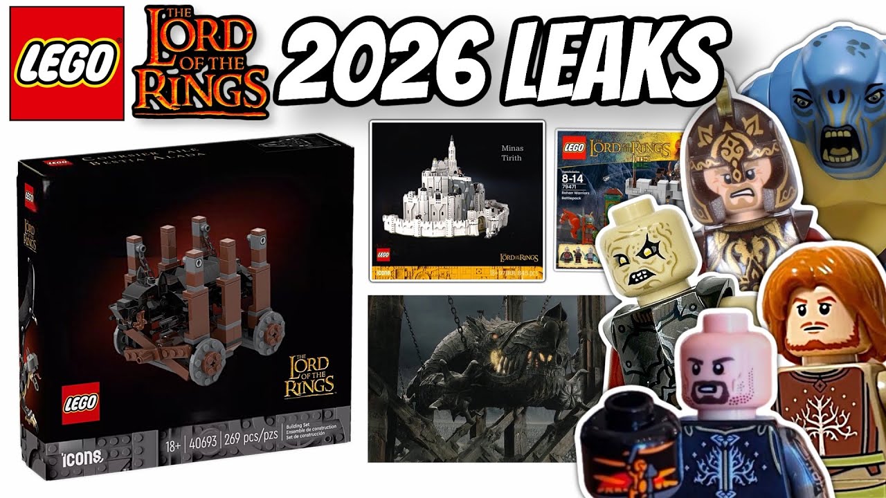 Утечки информации о наборах LEGO Lord of the Rings 2026: анонс подарка за покупку от Гронда, Мина...