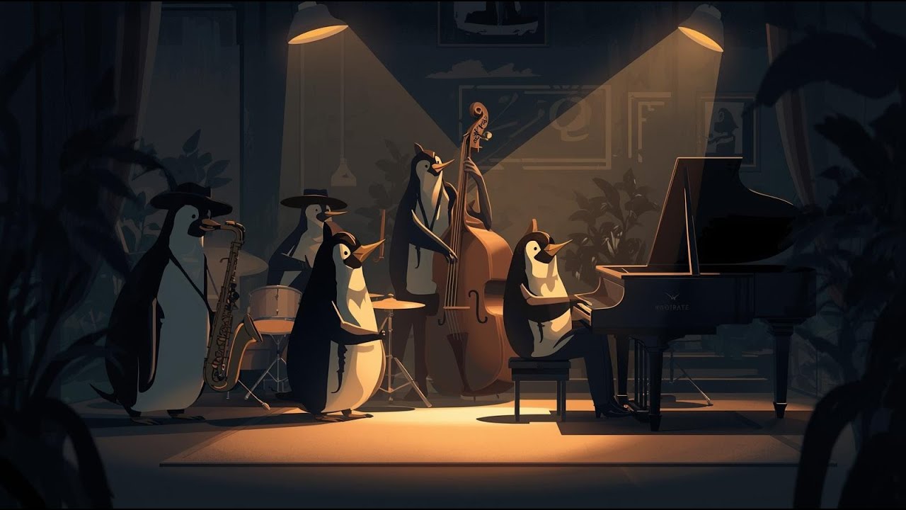 Smooth Jazz Penguins 🎷 Background Music for Deep Focus