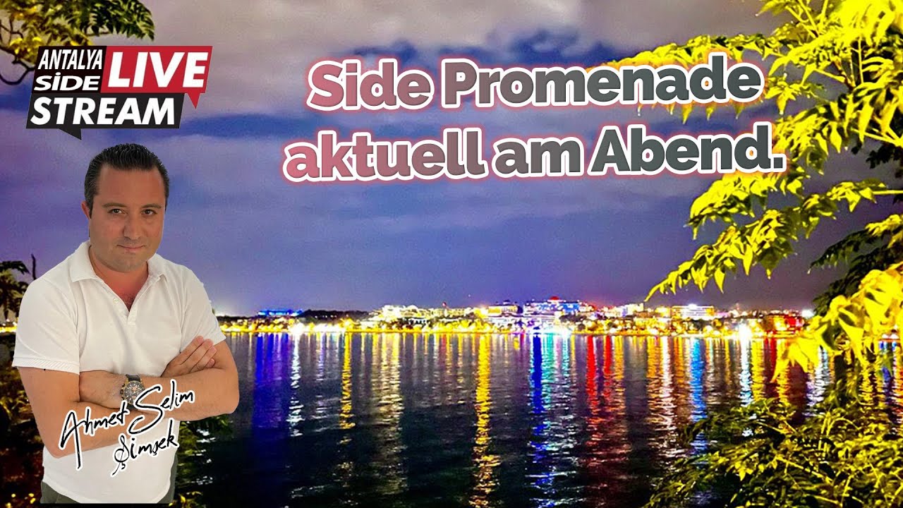 Side Promenade aktuell am späten Abend. Live