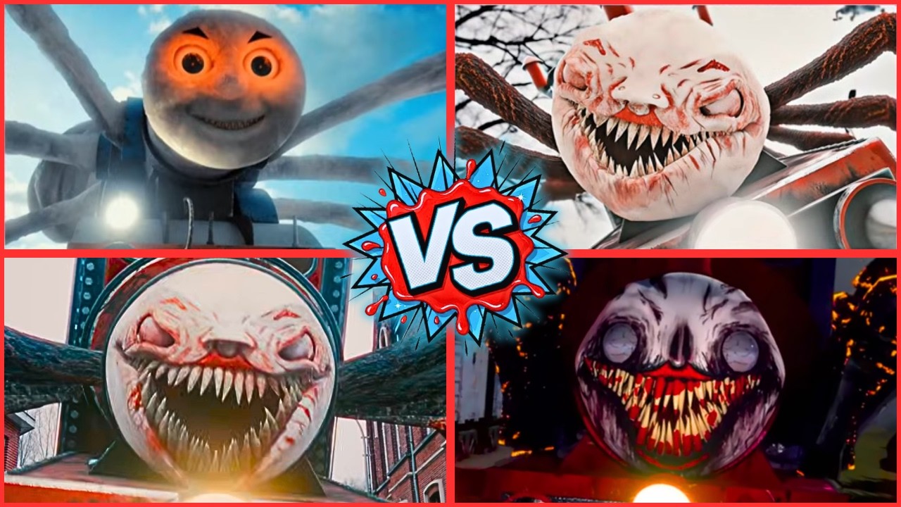 School Bus Vs  Choo choo Charles Vs Erosion Worm Vs Cursed Thomas  -Tiles HOP