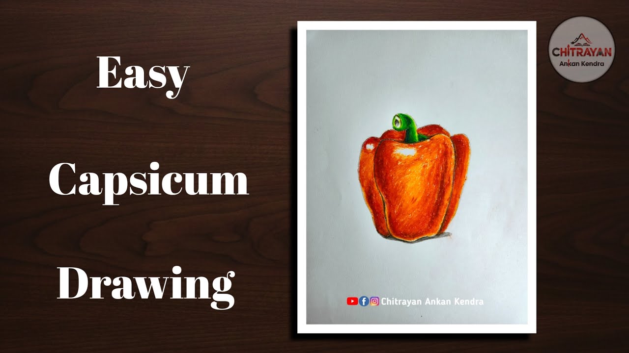 How to draw capsicum || Capsicum drawing for kids with oil pastel #art #drawing #stilllife