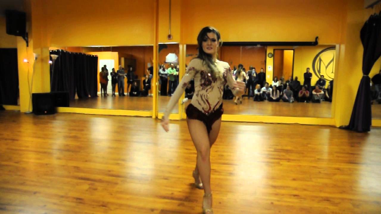 Marina Lopez Performs her Salsa Solo at the Art in Motion January Salsa Social