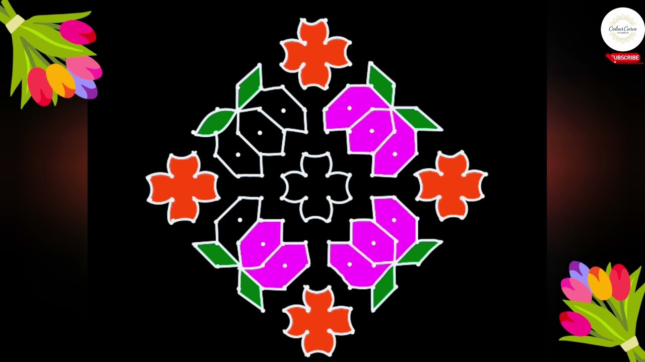 Watch  full video with colours🎨🔗🌸#viral  #rangoli #muggulu #design #support #subscribe #newyear