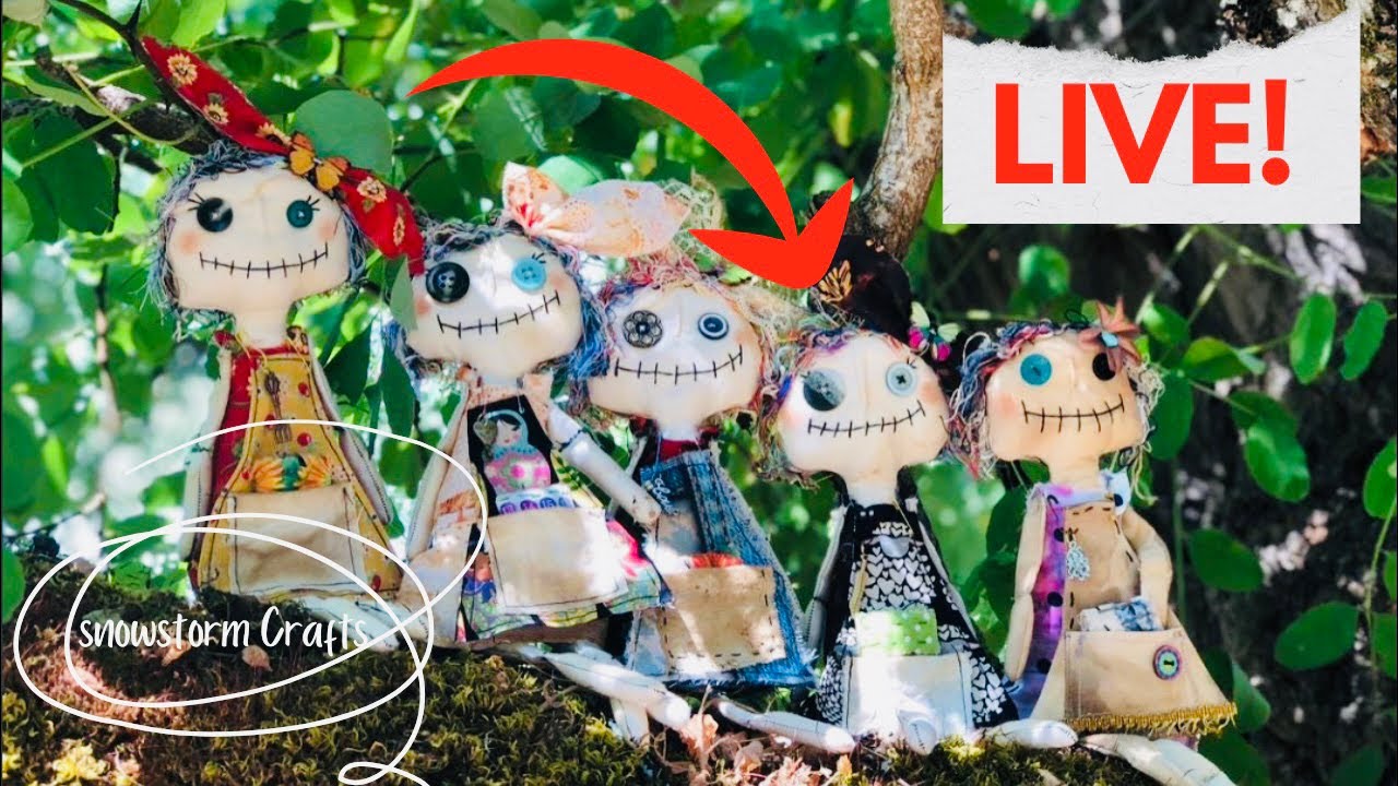 Snowstorm Crafts is live! How I Make My Junky Grungy Grammy Doll Come To Life