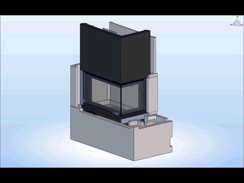 3D Animated assembly  of a fireplace - Nordpeis Fargo