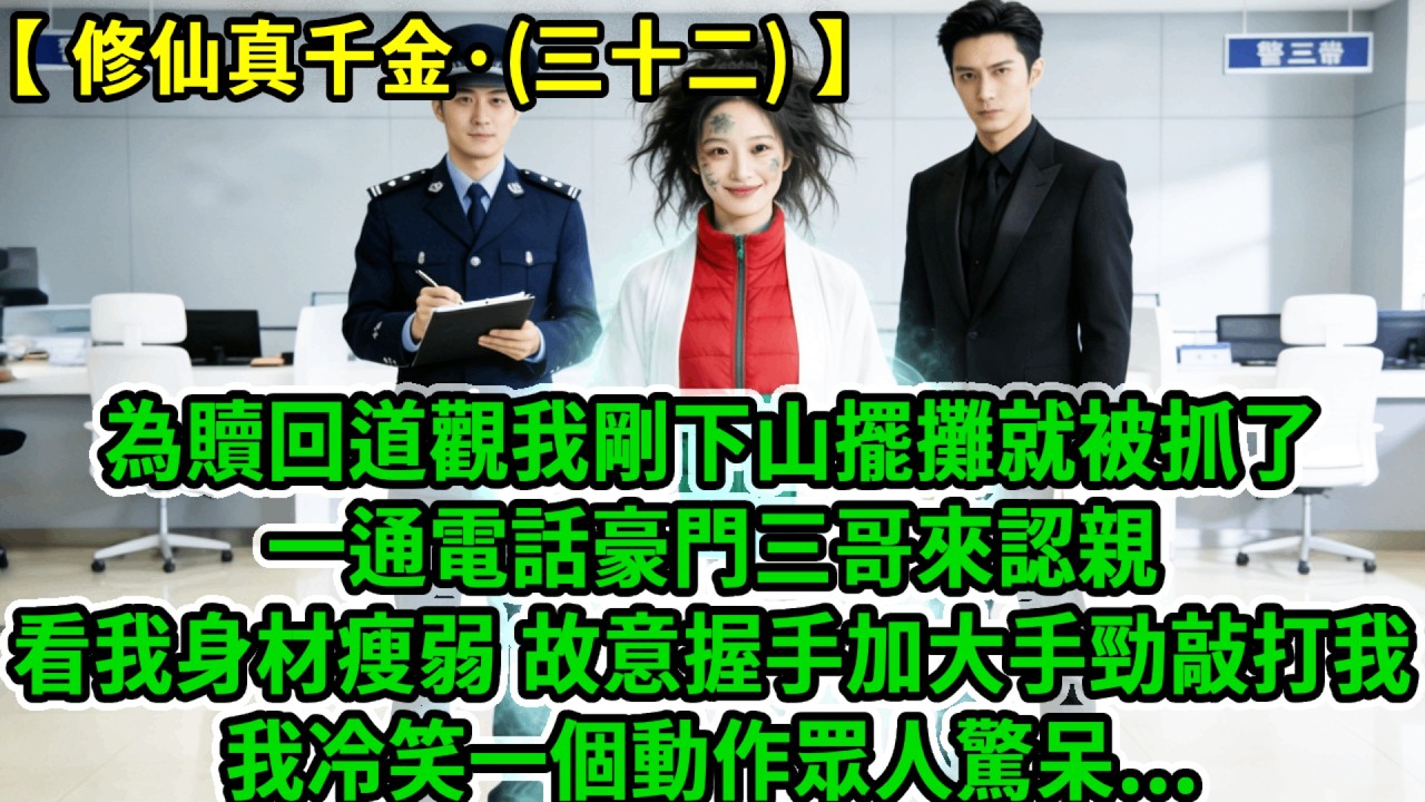修仙真千金(三十二)為贖回道觀下山擺攤的我被抓了，一通電話幫我找到豪門親人，來認親時三哥看我身材瘦弱，故意握手加大手勁敲打我，我冷笑一個動作眾人驚呆:｢都修仙了我還慣著你？｣#風起雲湧 #爽文