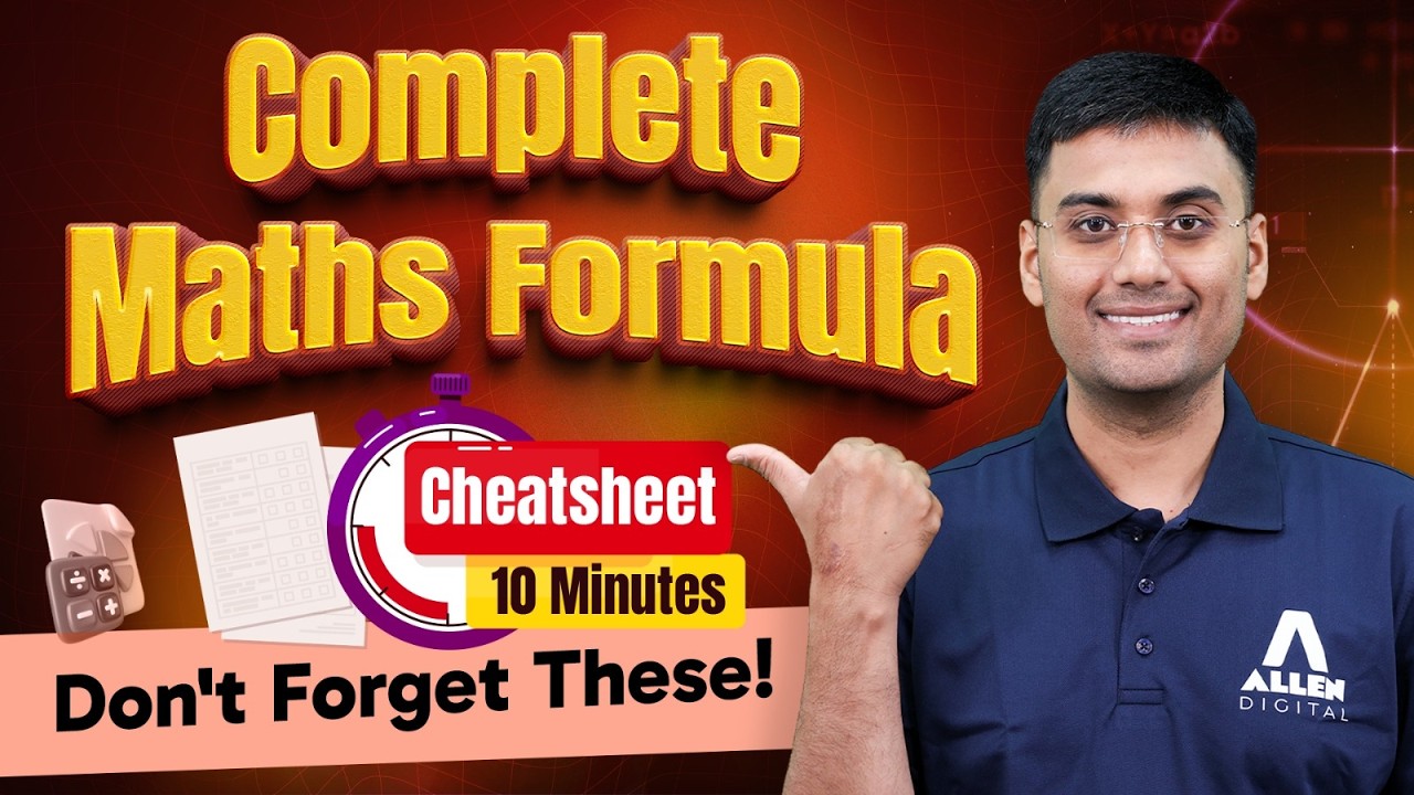 🔥 Complete Maths Formula Cheat Sheet in 10 Minutes | Don’t Forget These!