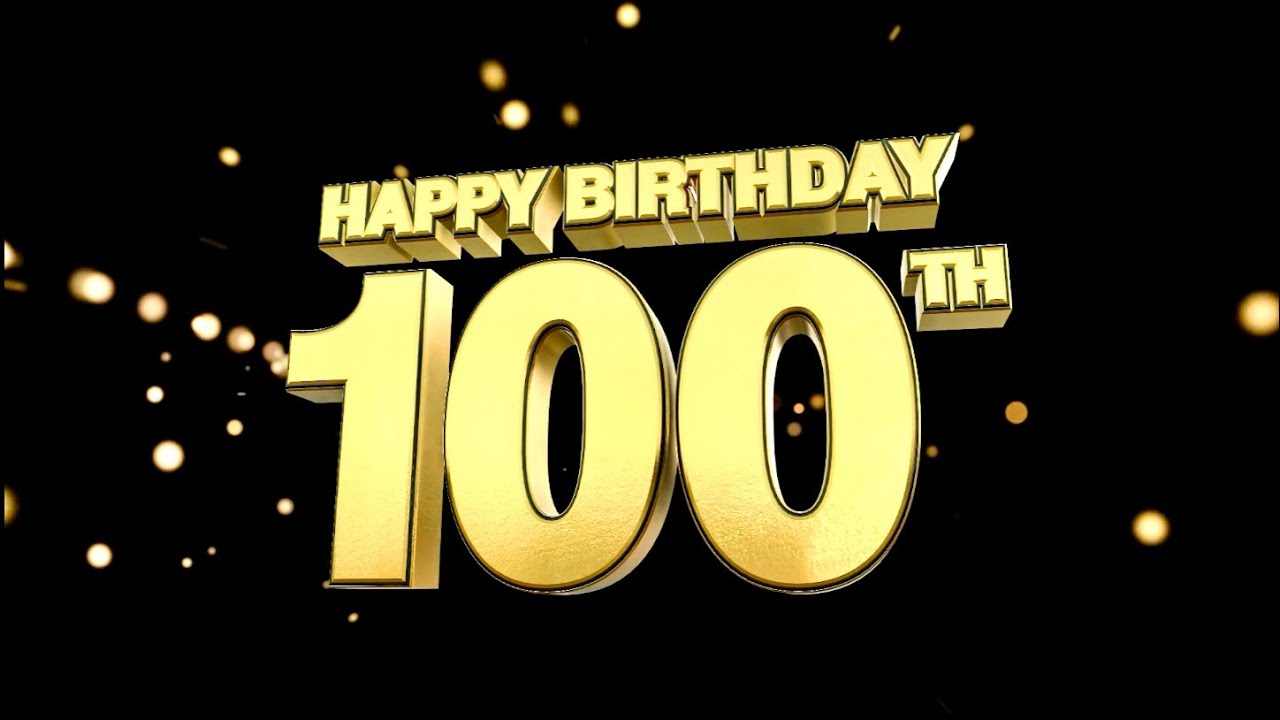 Happy 100th Birthday Gold Background 🎂 1 Hour Loop | 4K Ultra HD Celebration