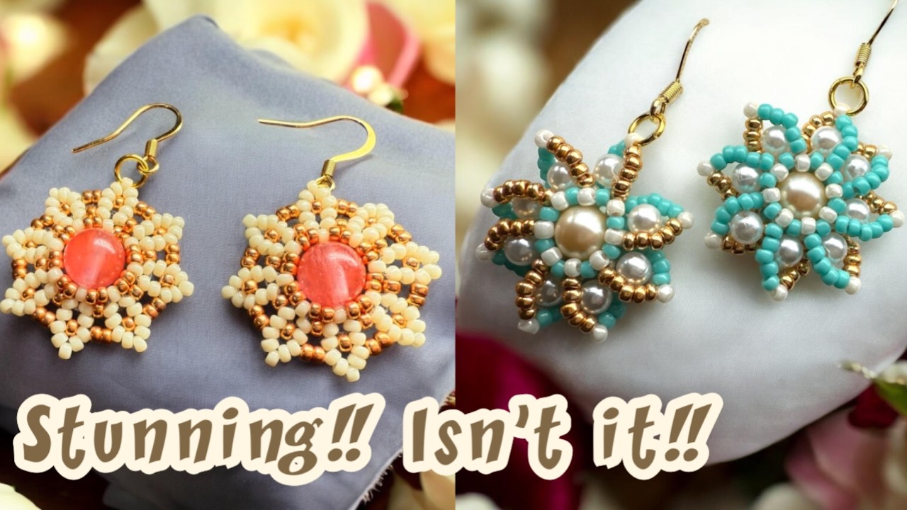 Easy & Beautiful Beaded Earrings Tutorial // Step by Step Beading Tutorial