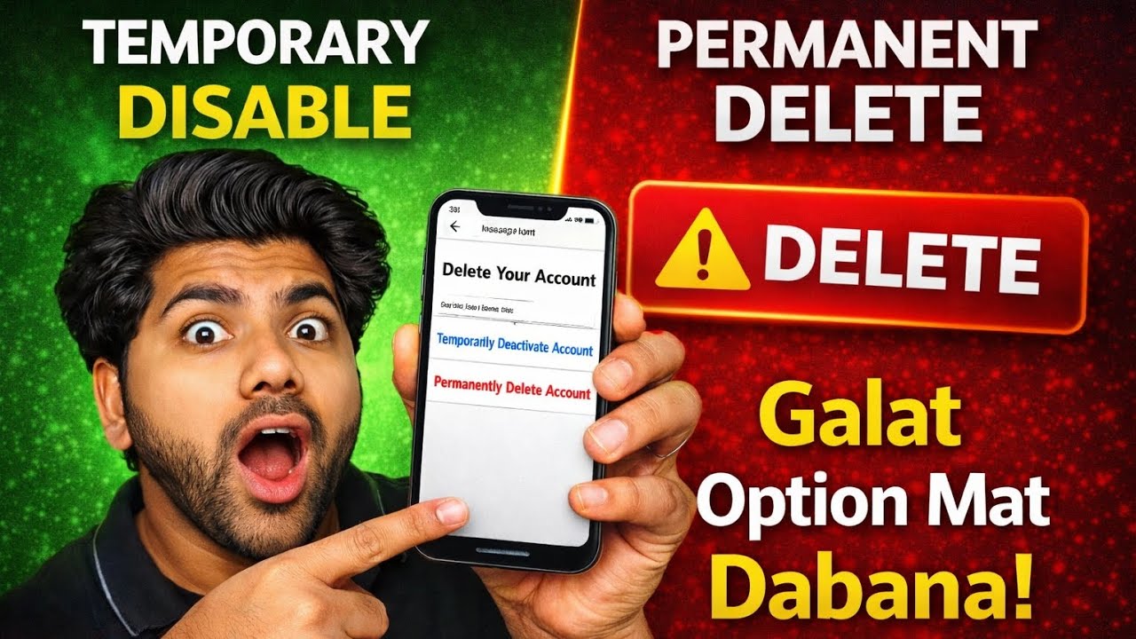 Instagram Account Delete Kaise Kare 2026 | Temporary Disable & Permanent Delete Pure Guide”💥