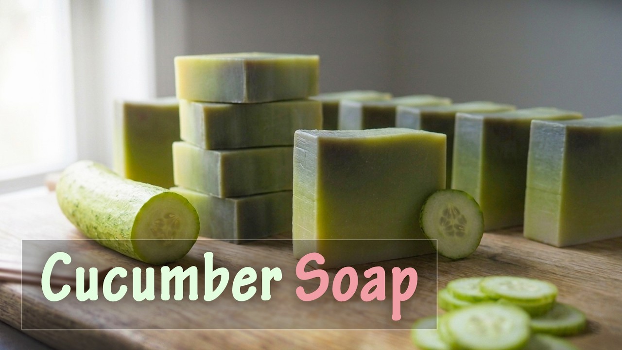 오이를 갈아서 비누 만들어 봤어요🌱Natural Cucumber Soap making