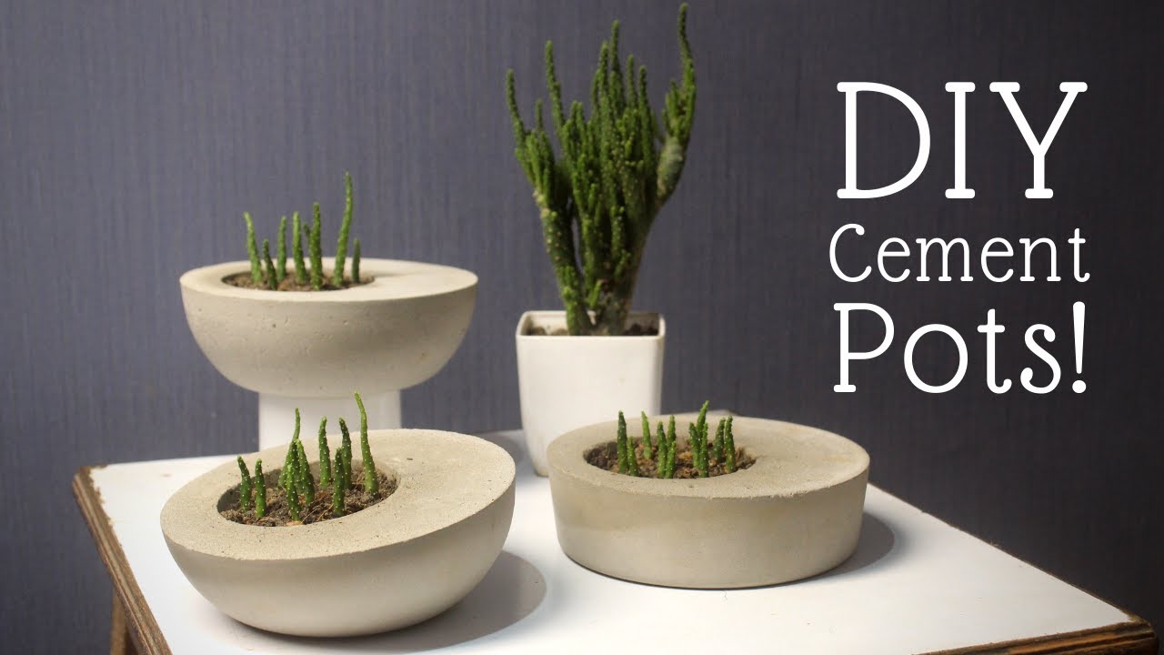 How to make Cement Pots using Plastic Bowls | DIY Indoor Planter