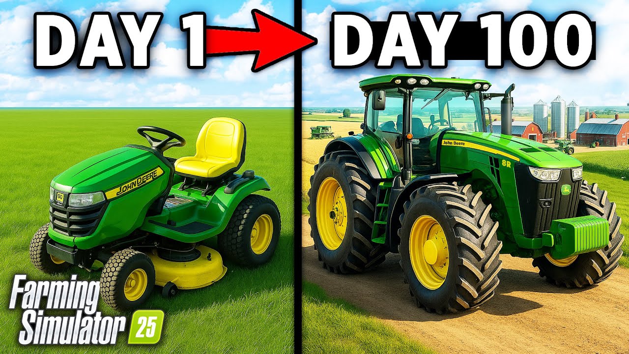 I Survived 100 Days on the Flat Map! Here's What Happened!? (Full Film) Farming Simulator 25