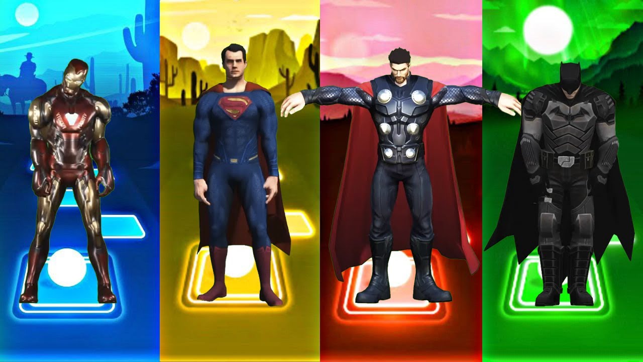 Tiles Hop EDM Rush - Ironman vs Superman vs Thor vs Batman