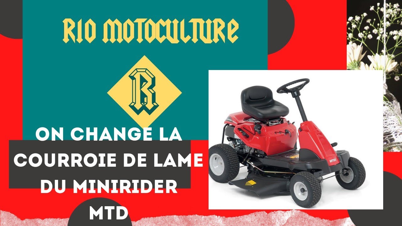comment changer la courroie de coupe sur un minirider mtd 76 ou CUB cadet
