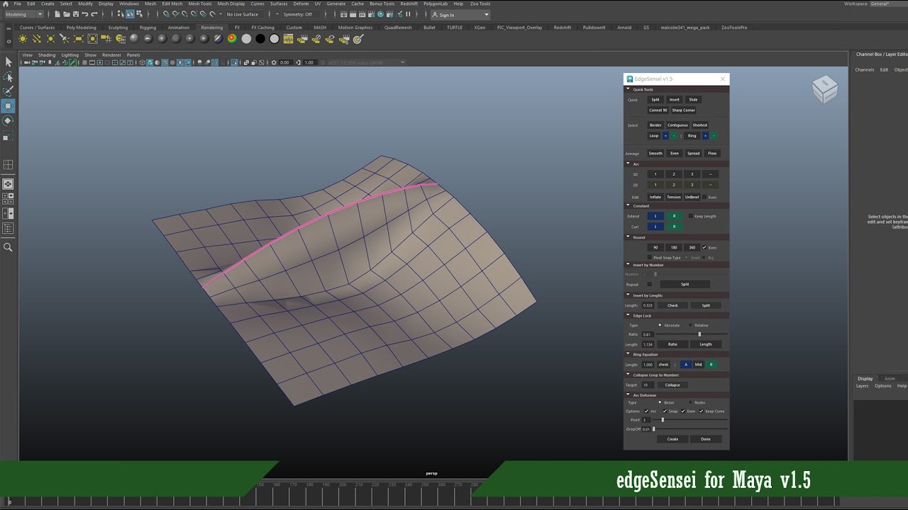 Maya Poly Tool R&D - edgeSensei - version 1.5