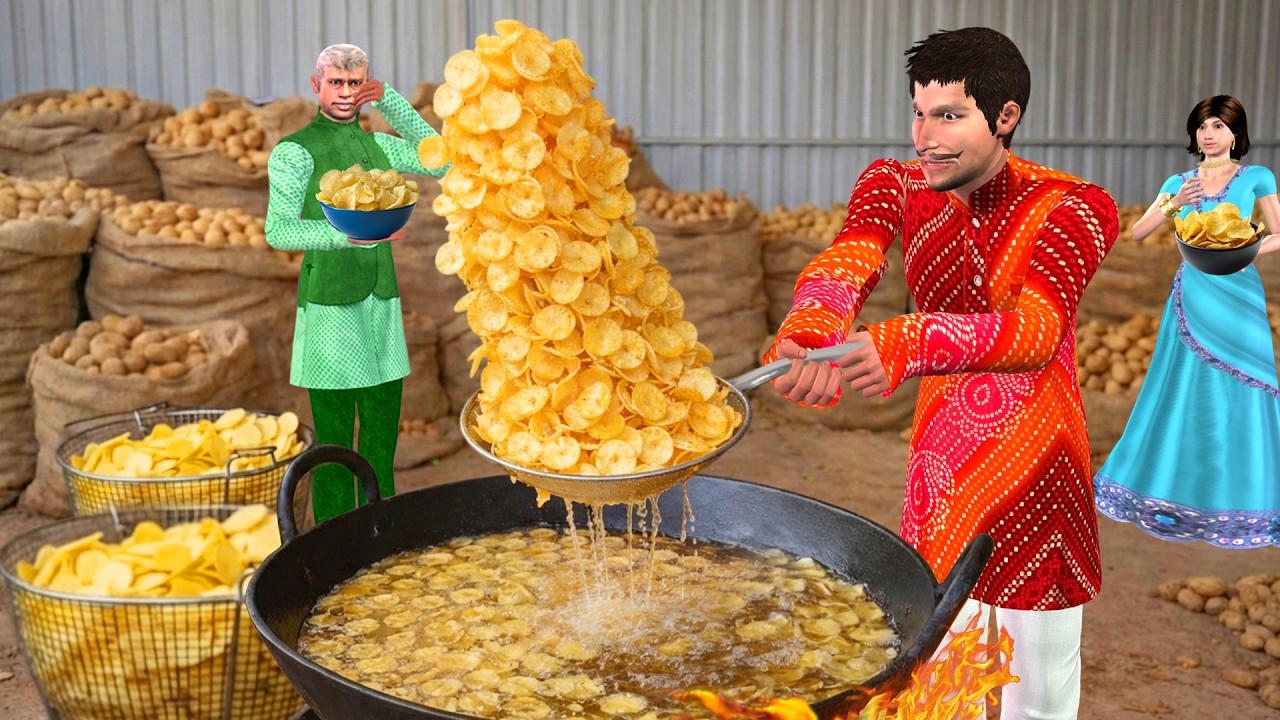 Garib Potato Chips Wala Aloo Chips Street Food Hindi Kahaniya Moral Stories New Comedy Video