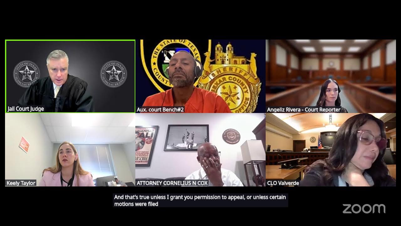 Jail Court Judge's Zoom Meeting