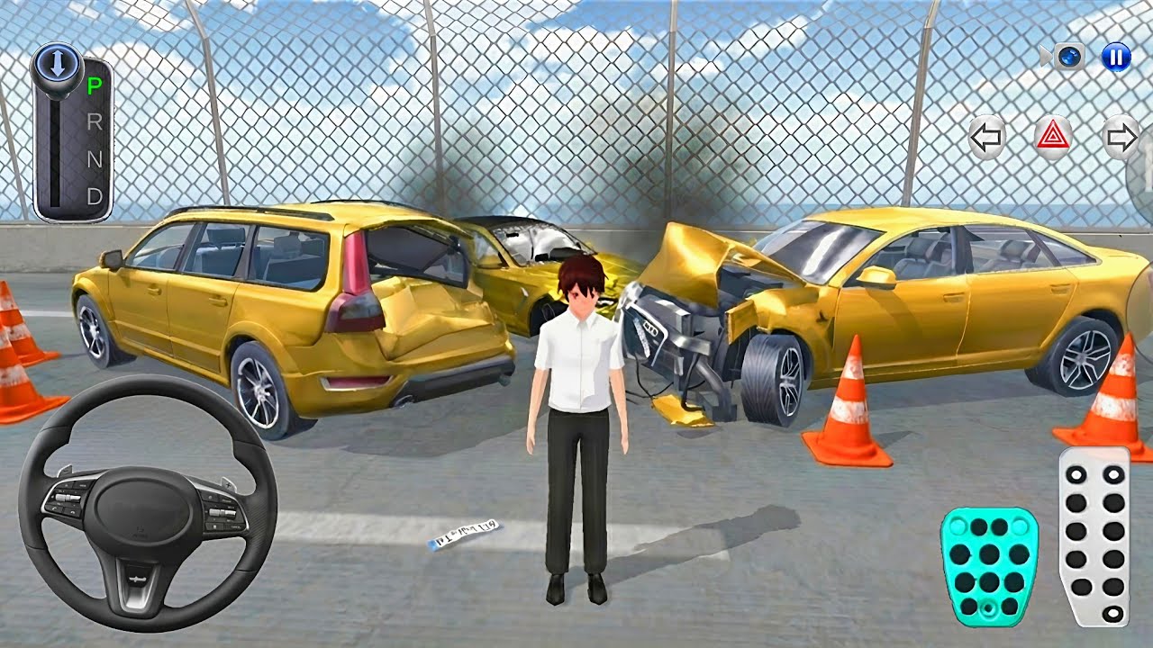New Golden Car Crashes in Eight Lane Highway - 3D Driving Class 2026 - Car Game - 3D Driving Class