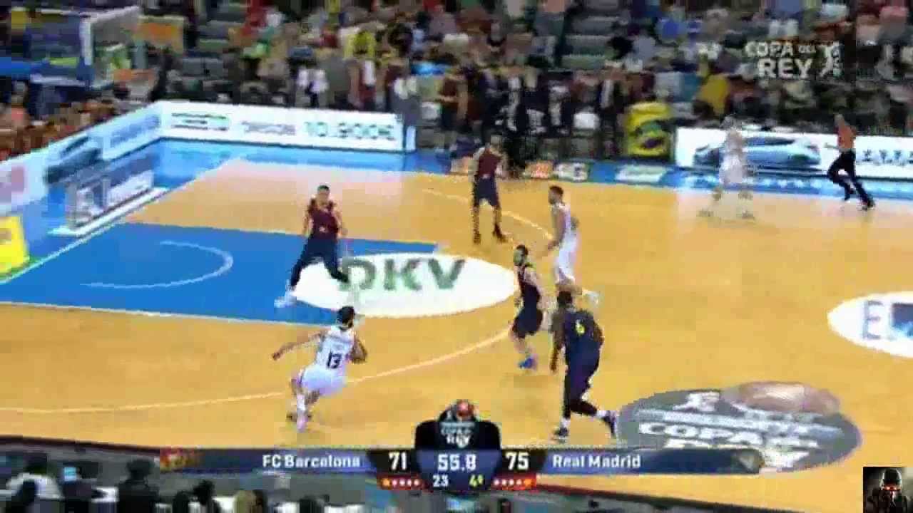 Canaston de Sergio Llull a una decima del final (Copa del Rey 2014)