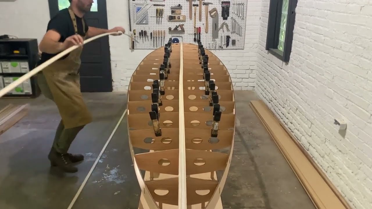How to Make a Wood Paddle Board - #4 Adding the Bottom Strips