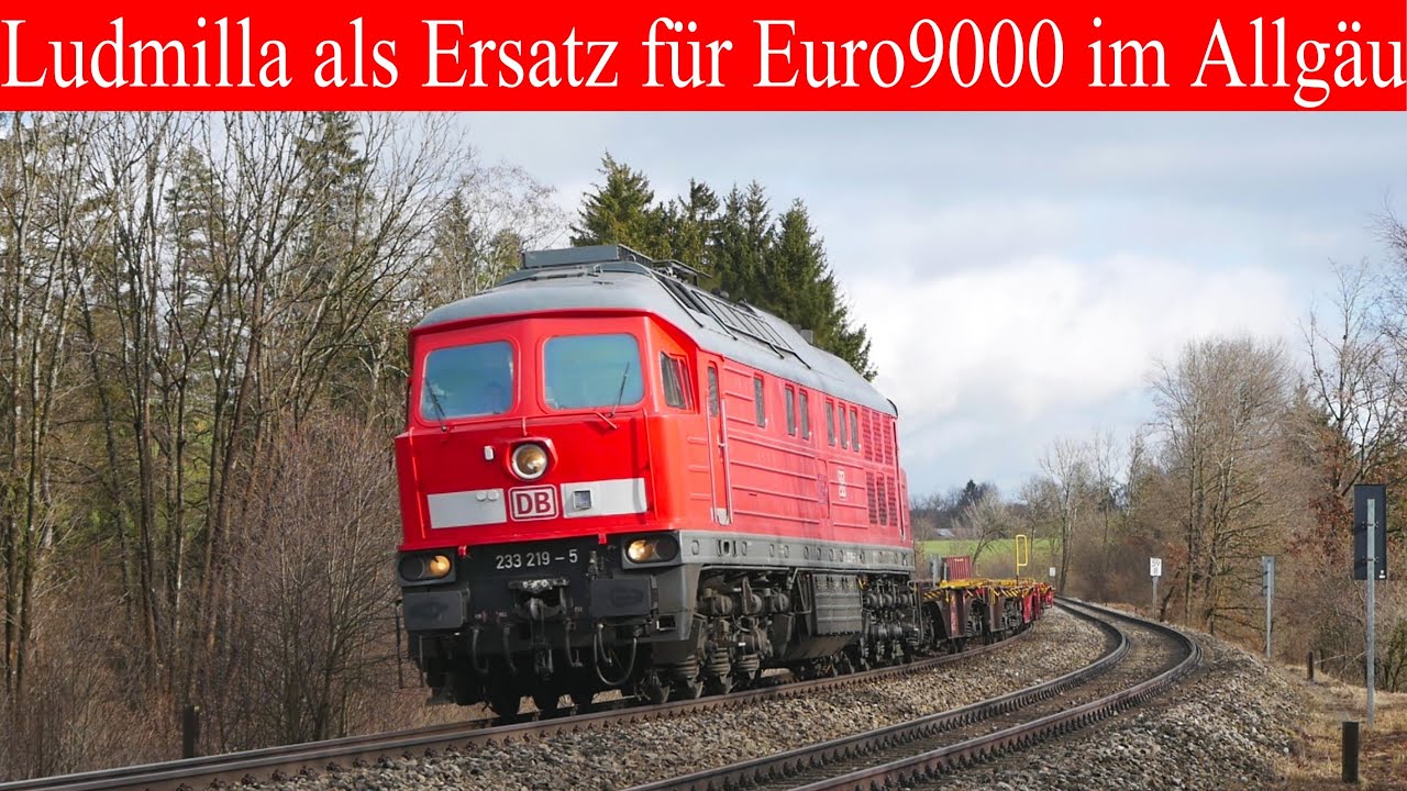 Ludmilla als Ersatz für Euro9000 im Allgäu | Lokomotion Allgäu-Shuttle | Containerzug | Zügig20