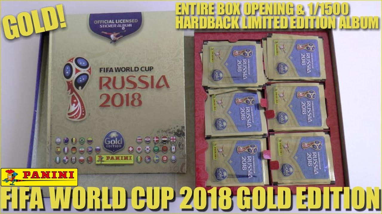 ⚽ GOLD EDITION ALBUM & 100 PACKS !! | Panini FIFA World Cup 2018 Sticker Collection | GIFTBOX ⚽