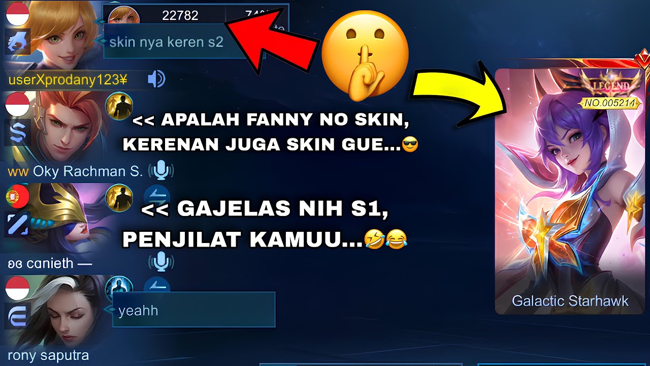 PRANK PURA PURA FANNY NO SKIN DIRANDOM LOBY!! REAKSI DUO CEWE COWO ON MIC MELIHAT FANNY LEGEND…😱☠️