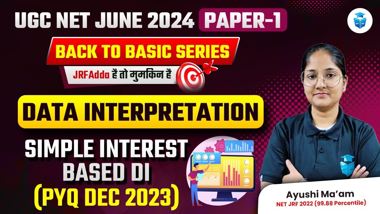 Simple Interest Based DI Dec 2023 PYQ's | Paper 1 UGCNET Data Interpretation by Ayushi Mam | JRFAdda