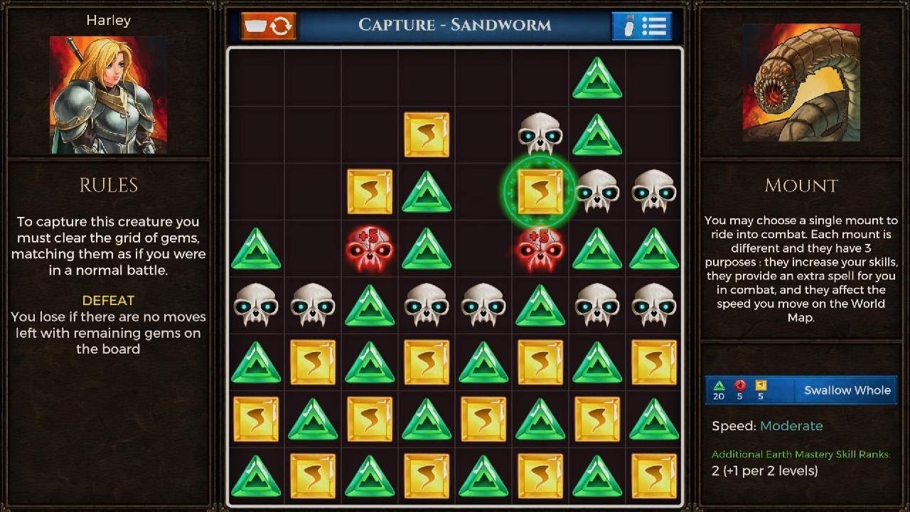 Puzzle Quest: Immortal Edition Sandworm Capture