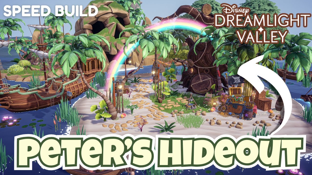 Убежище Питера Пэна 🏴‍☠️ Дизайн, декор и скоростное строительство в Disney Dreamlight Valley