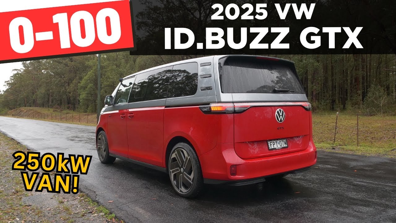 Обзор Volkswagen ID. Buzz GTX 2025: разгон от 0 до 100 миль и тест-драйв от первого лица