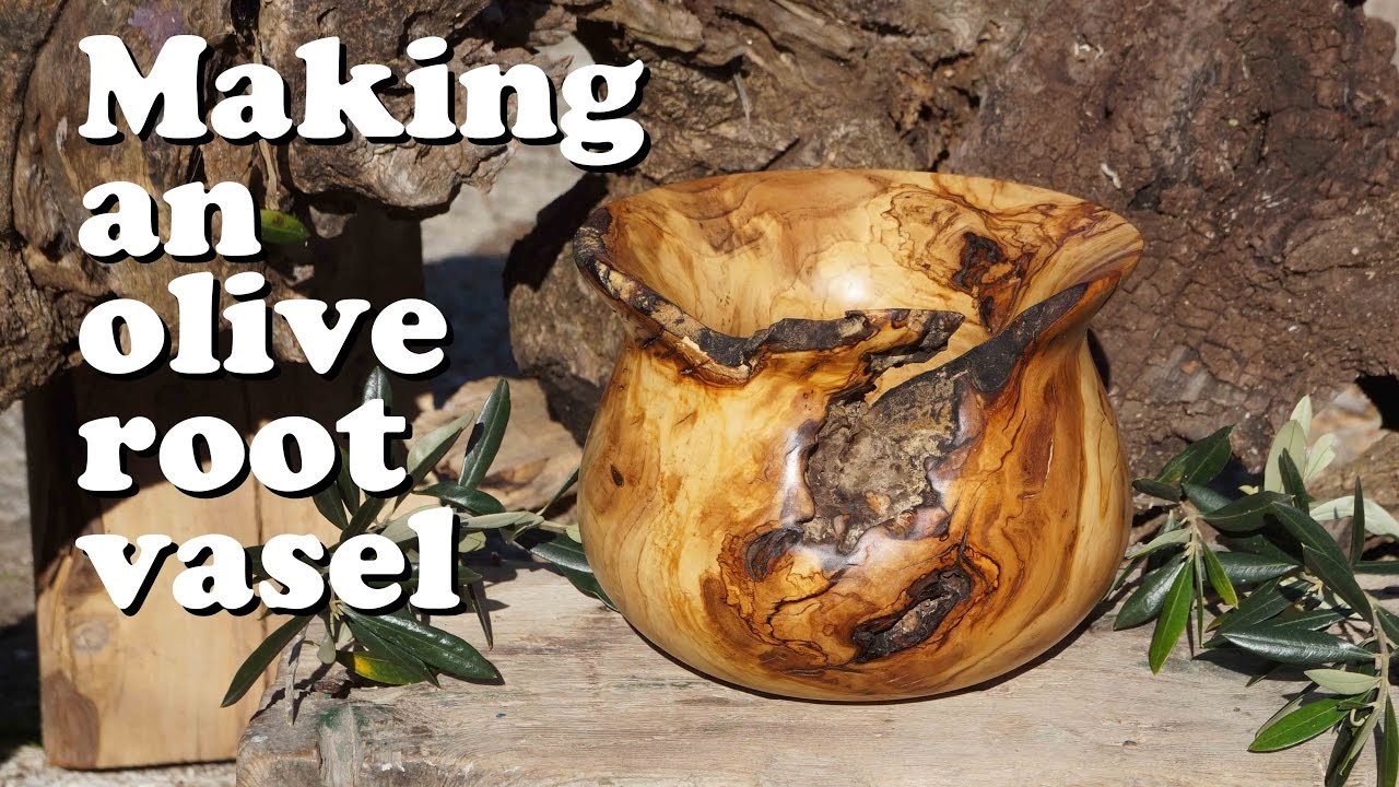 Ξυλοτορνος κατασκευη βαζου απο ριζα ελιας / Woodturning an olive root vase