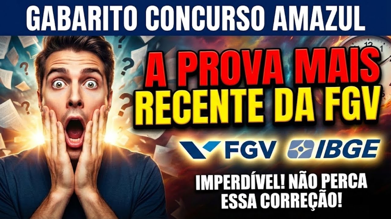 GABARITO EXTAOFICIAL CONCURSO AMAZUL - A prova mais recente da BANCA FGV - CONCURSO IBGE #fgv #ibge