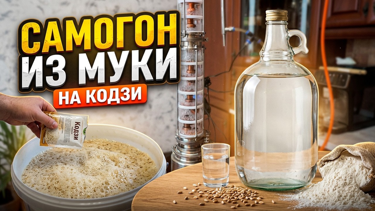 Брага из муки на кодзи: сколько дистиллята получится из 25 кг?
