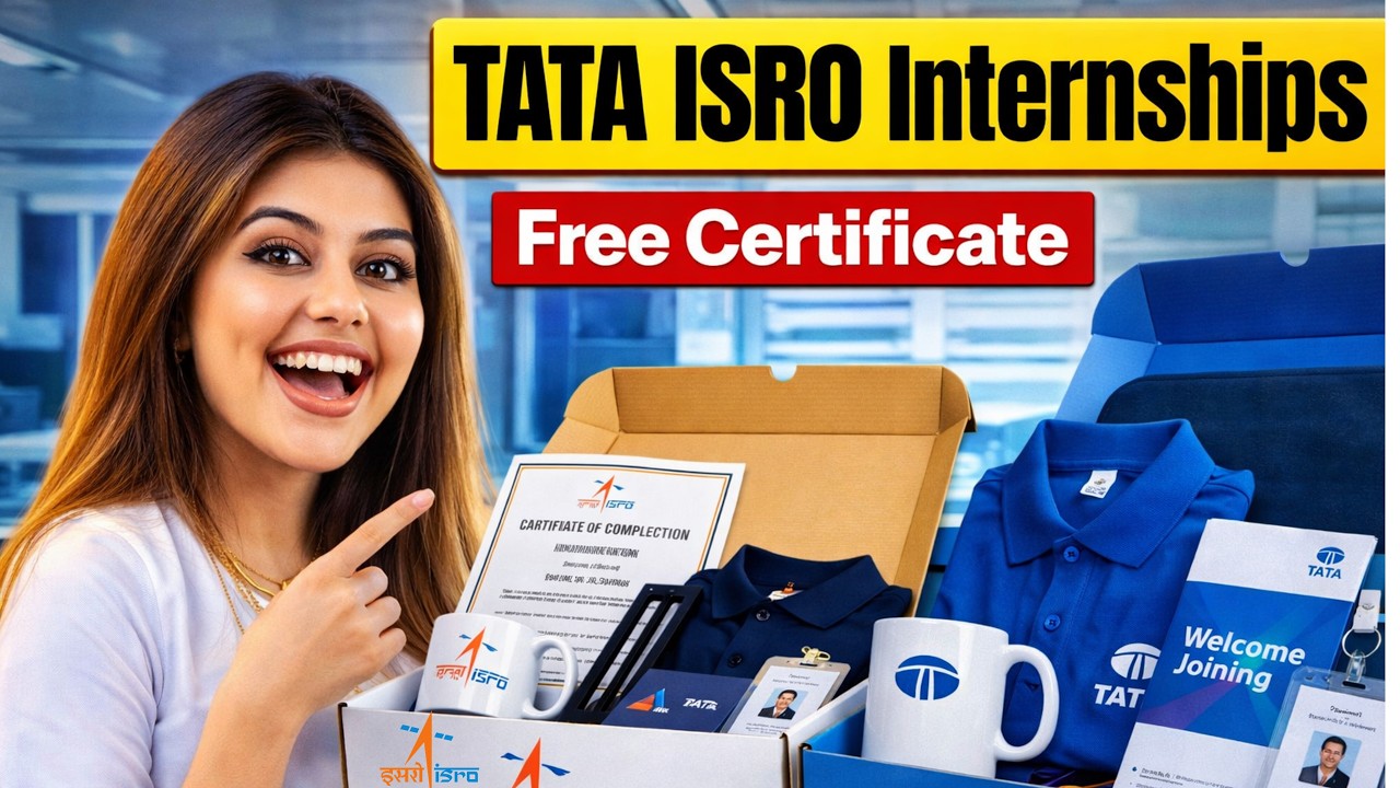 🚀 TATA & ISRO Internship 2026 | Work From Home +  Certificate | Apply Now