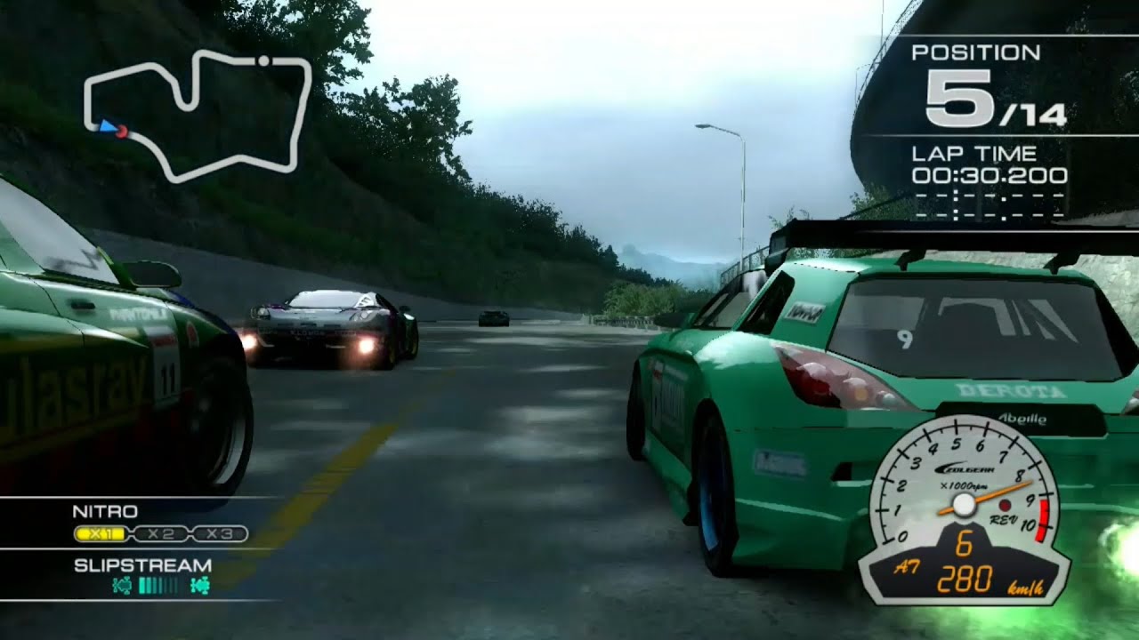 Ridge Racer 7 Maker's Trial GENERAL RESOURCE with Jujak at Laketop Parkway R [Driver's view]