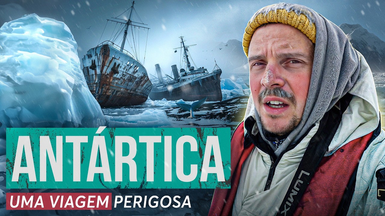 Atravessando o “CEMITÉRIO DE NAVIOS” em um pequeno barco a vela para ver a ANTÁRTICA