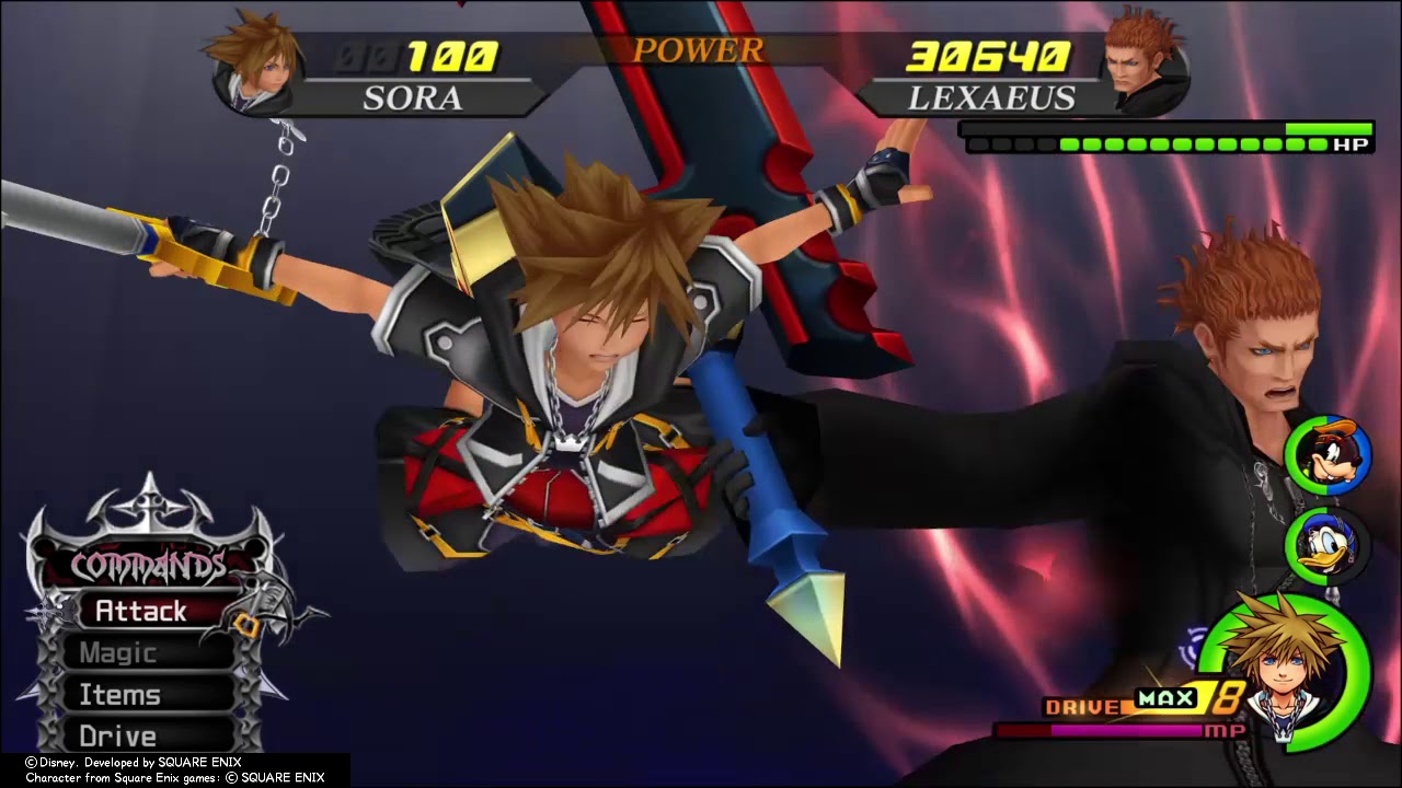 KINGDOM HEARTS 2 Final Mix data battle Lexaeus [critical mode]